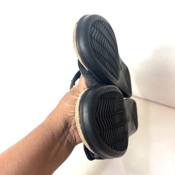 Flexus Summer Sandal Womens Sz EU 41 US 10.5 Sling Back Open Toe Black Synthetic - Picture 7 of 10